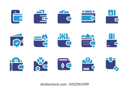 Wallet icon set. Duotone color. Vector illustration. Containing wallet, digital wallet.