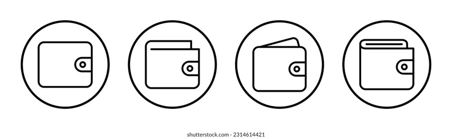Wallet icon set illustration. wallet sign and symbol