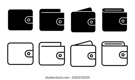 Wallet icon set illustration. wallet sign and symbol