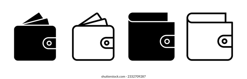 Wallet icon set illustration. wallet sign and symbol