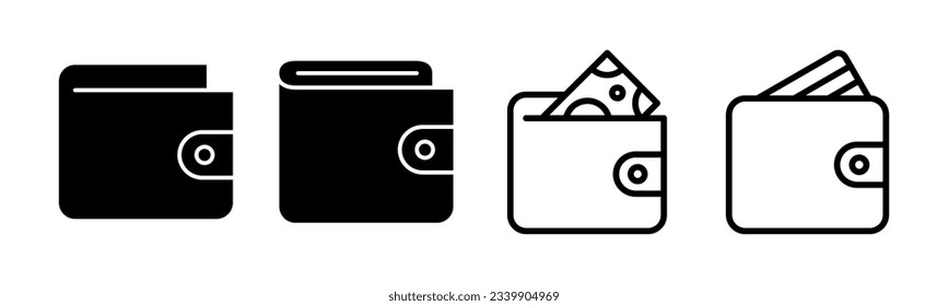 Wallet icon set illustration. wallet sign and symbol