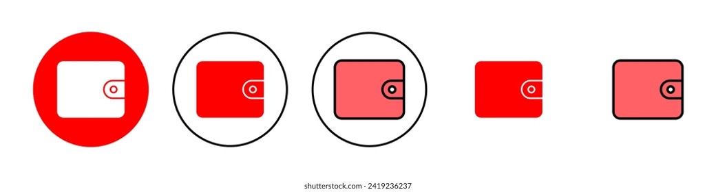 Wallet icon set illustration. wallet sign and symbol