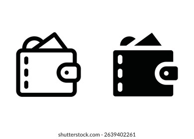 Wallet icon set. for mobile concept and web design on white background