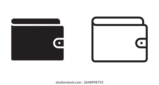 conjunto de ícones da carteira. saco de dinheiro símbolo do vetor da carteira. Ícone Cash wallet.