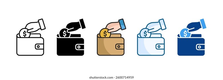 Wallet Icon Set Multiple Style Collection
