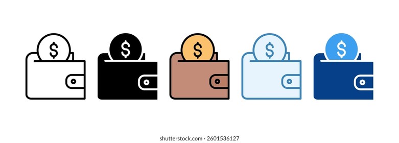 Wallet Icon Set Multiple Style Collection