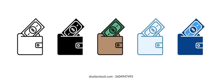Wallet Icon Set Multiple Style Collection