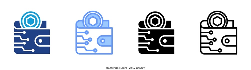 Wallet icon set multiple style collection