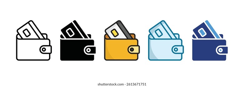 Wallet Icon Set Multiple Style Collection
