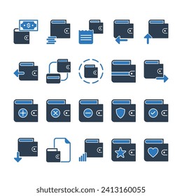 Wallet Icon Set Sign Symbol Vector