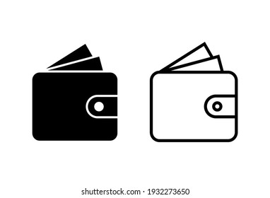 Wallet icon set. wallet vector icon