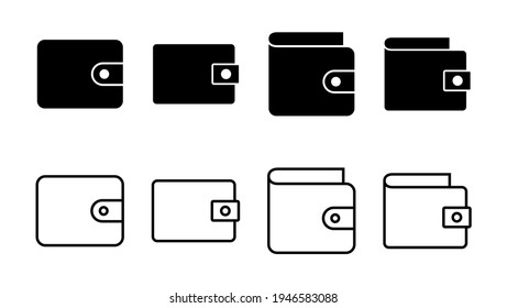 Wallet icon set. wallet vector icon