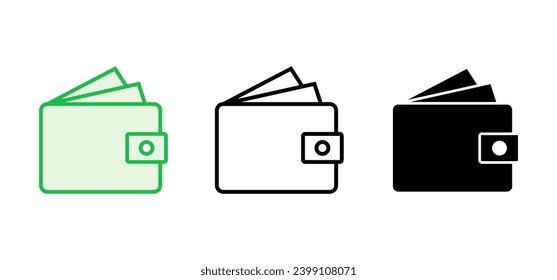 Wallet icon set. wallet vector icon