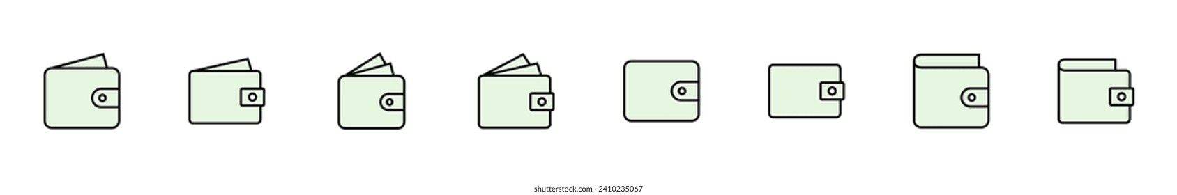Wallet icon set. wallet vector icon