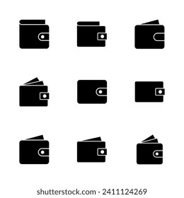 Wallet icon set. wallet vector icon