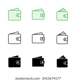 Wallet icon set. wallet vector icon