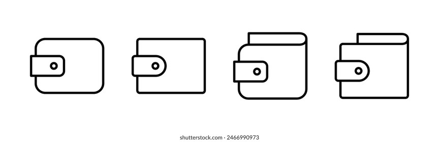 Wallet icon set. wallet vector icon