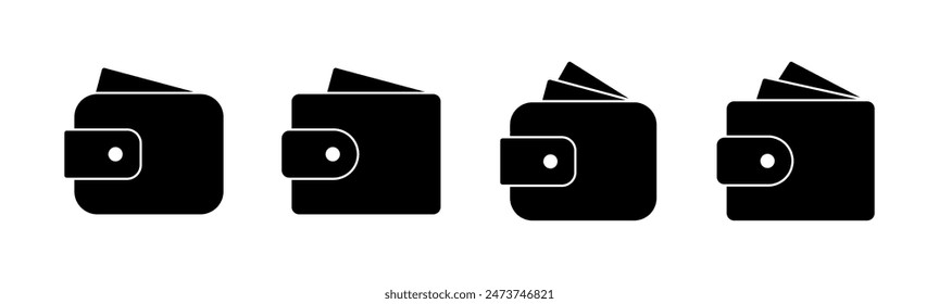 Wallet icon set. wallet vector icon