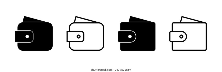 Wallet icon set. wallet vector icon