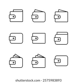 Wallet icon set. wallet vector icon