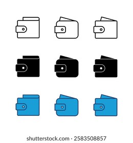 Wallet icon set. wallet vector icon