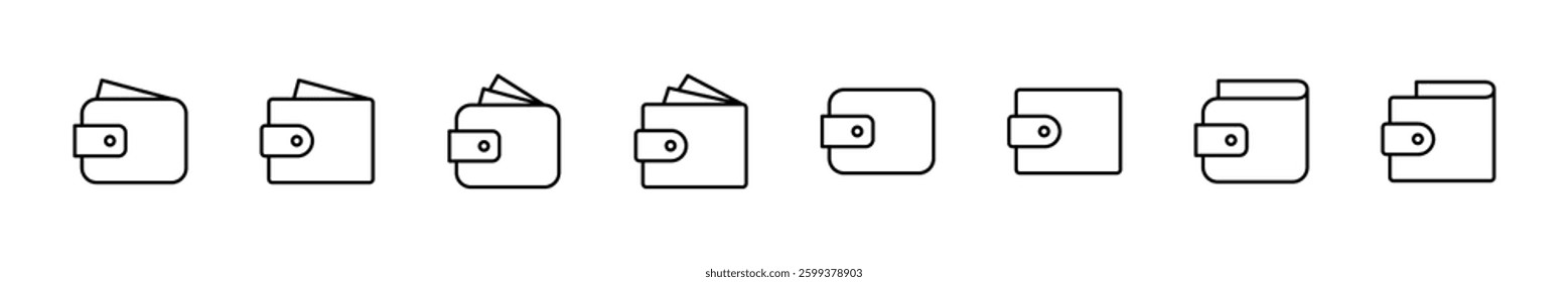 Wallet icon set. wallet vector icon