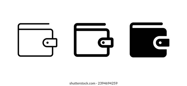 Icono de cartera conjunto de ilustraciones vectoriales para aplicaciones web, ui y móviles