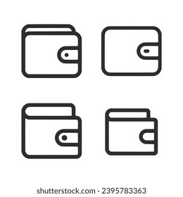 Wallet icon set vector illustration