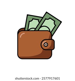 Wallet icon set. Vector illustration.