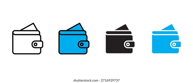 Ícone da carteira definir vetor no fundo branco. carteira digital, símbolo de pagamento móvel. ilustração vetorial.