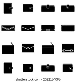 wallet icon set vector sign symbol