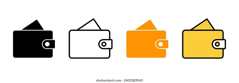 Wallet icon set vector. wallet sign and symbol