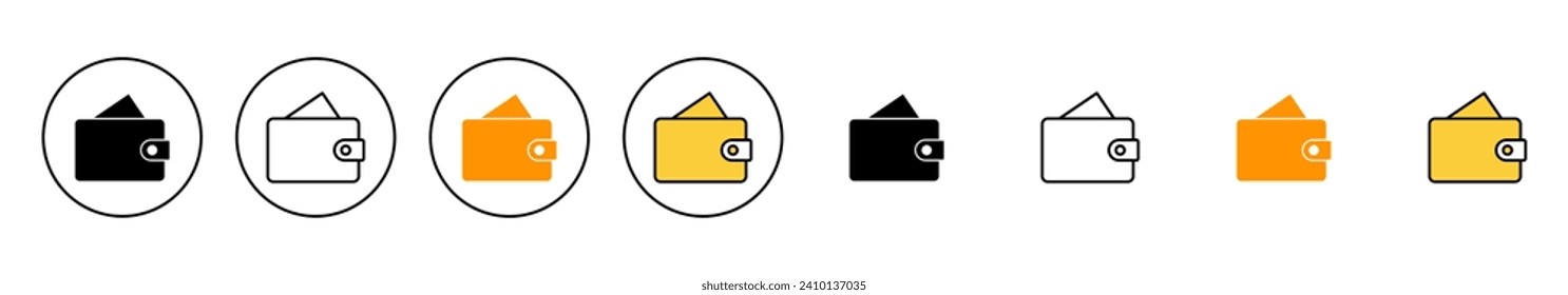 Wallet icon set vector. wallet sign and symbol