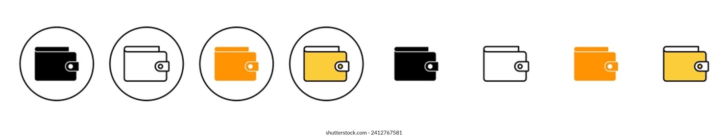 Wallet icon set vector. wallet sign and symbol