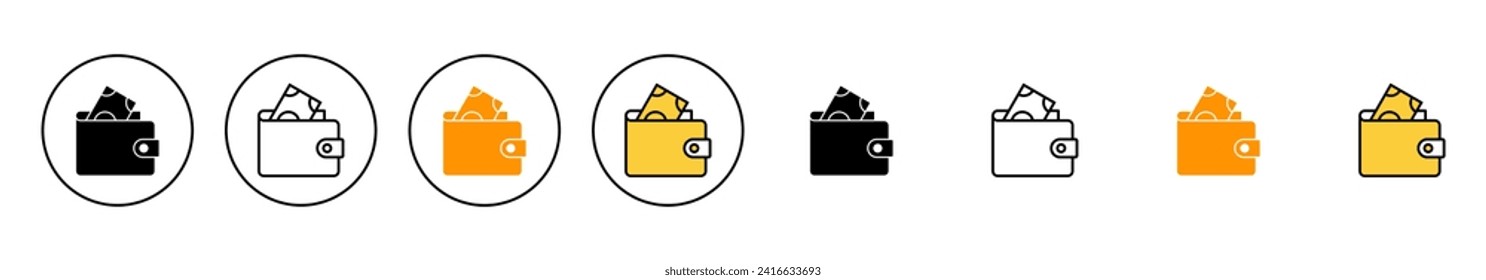 Wallet icon set vector. wallet sign and symbol