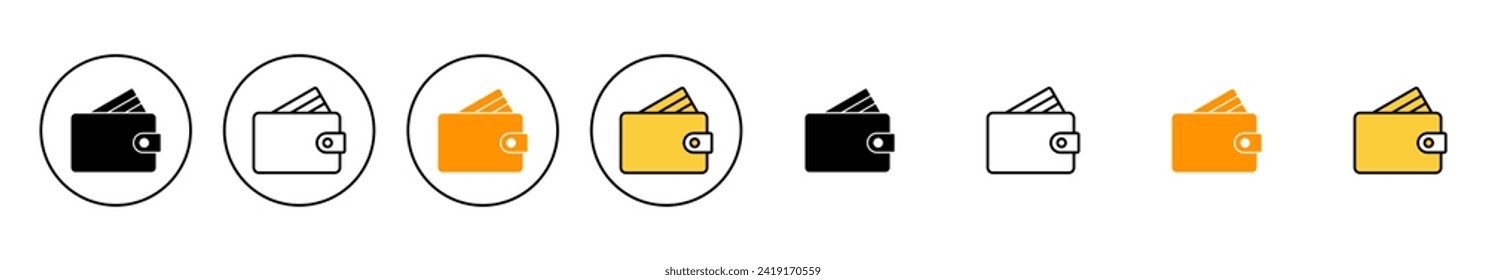 Wallet icon set vector. wallet sign and symbol