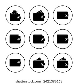 Wallet icon set vector. wallet sign and symbol