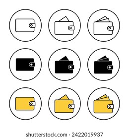 Wallet icon set vector. wallet sign and symbol
