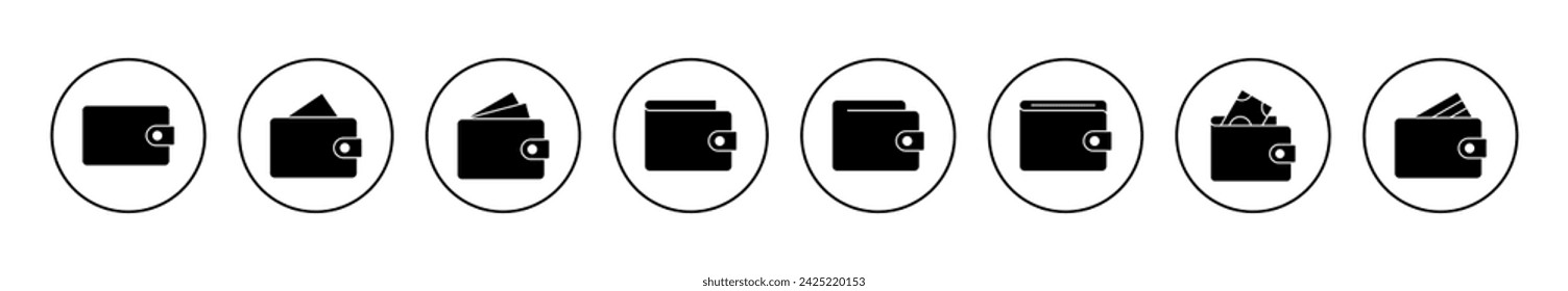 Wallet icon set vector. wallet sign and symbol