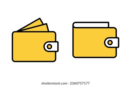 Wallet icon set  for web and mobile app. wallet sign and symbol