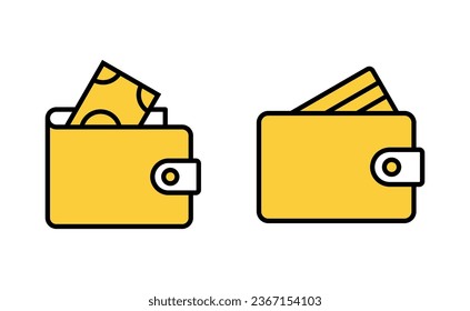 Wallet icon set  for web and mobile app. wallet sign and symbol