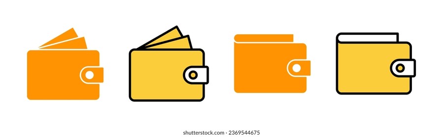 Wallet icon set  for web and mobile app. wallet sign and symbol