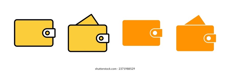 Wallet icon set  for web and mobile app. wallet sign and symbol