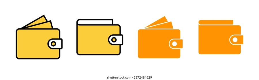 Juego de iconos de cartera para aplicaciones web y móviles. símbolo y signo de cartera