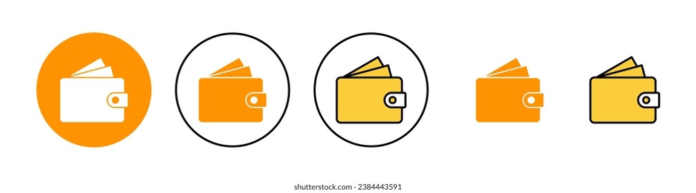 Juego de iconos de cartera para aplicaciones web y móviles. símbolo y signo de cartera