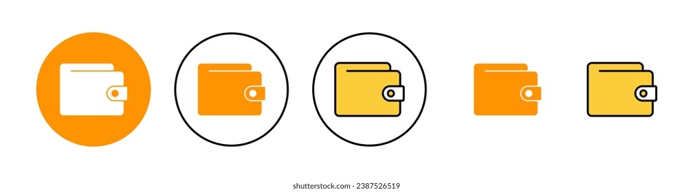 Juego de iconos de cartera para aplicaciones web y móviles. símbolo y signo de cartera