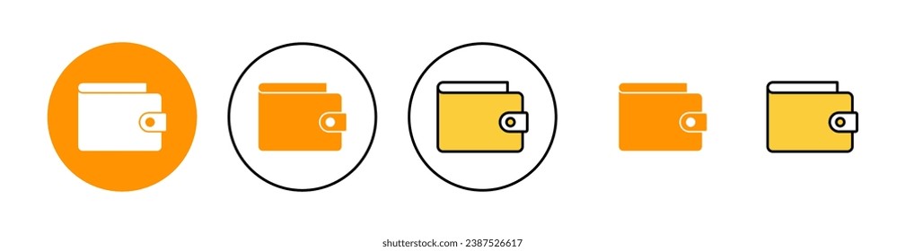 Wallet icon set  for web and mobile app. wallet sign and symbol