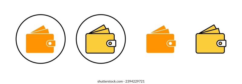 Wallet icon set  for web and mobile app. wallet sign and symbol