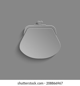 Wallet icon with shadow on a grey background