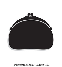 Wallet icon with shadow on a grey background